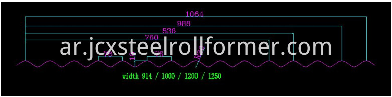 1064 corrugated sheet profile